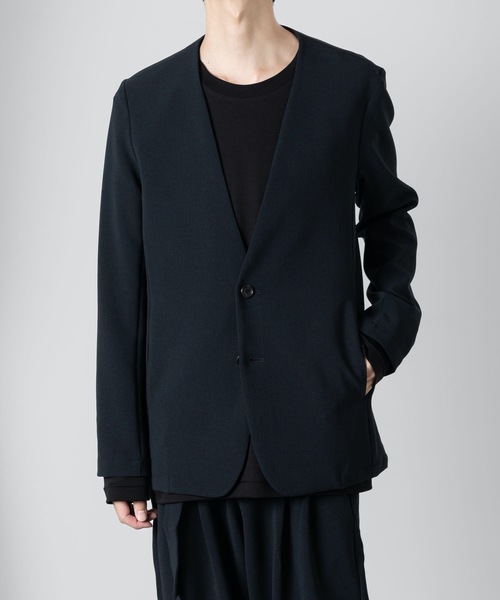 セール】ストレッチ ダブルクロス カラーレスジャケット / PE STRETCH