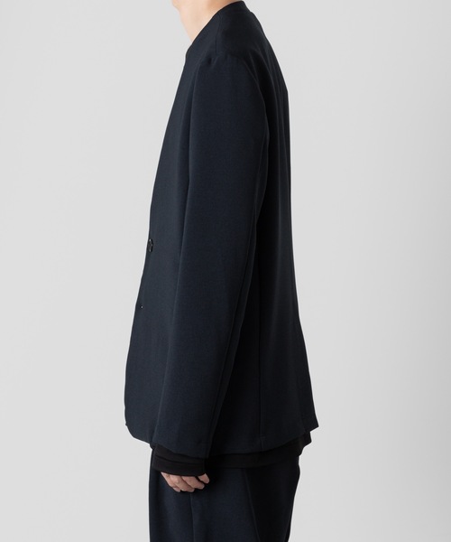 セール】ストレッチ ダブルクロス カラーレスジャケット / PE STRETCH