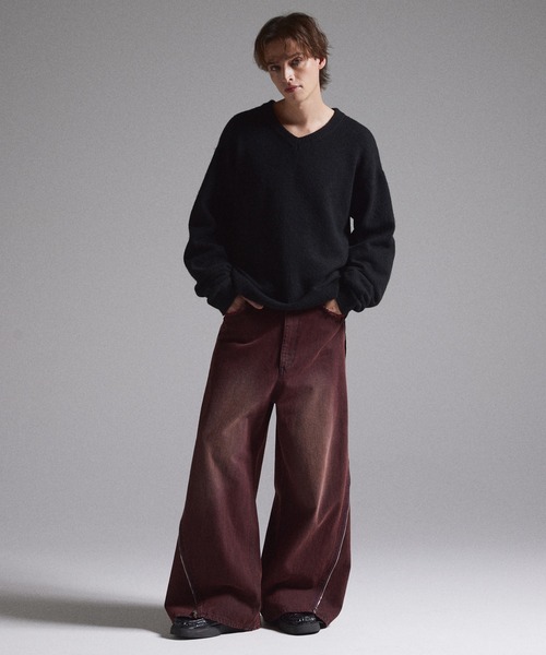 GRANCY】ZipDesign Buggy DenimPants / ジップデザイン バギーデニム