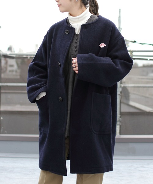 DANTON（ダントン）の「DANTON/ダントン カラーレスクルーネックコート