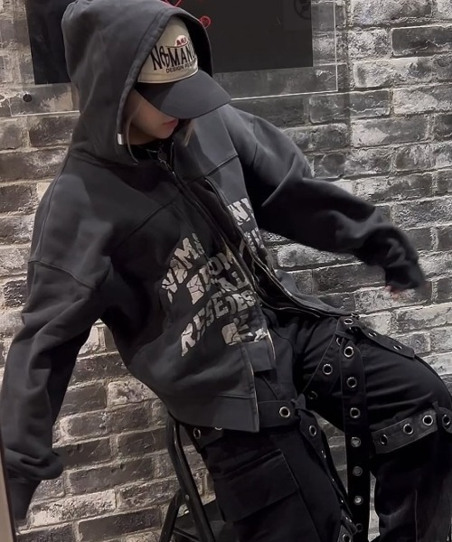 エヌスリー NNN 韓国 黒パーカー Mix Anorak Hoodie エヌスリー NNN