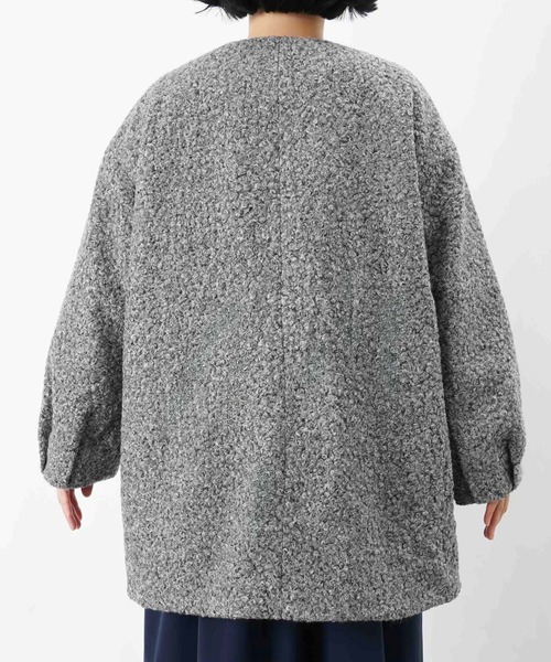 セール】LC/LLL ブークレーノーカラーコート（ノーカラーコート