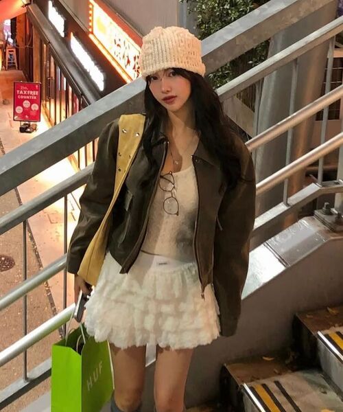 カンカンフリルミニスカート_アイボリー（スカート）｜CRANK（クランク