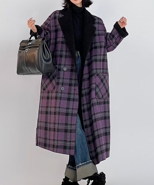 Diosfront（ディオスフロント）の「リバーシブルチェック柄メルトン