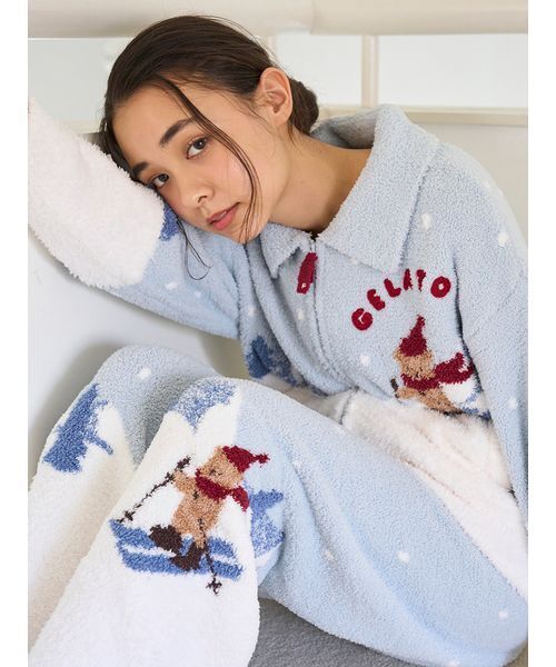 セール】【HOLIDAY】スキーベアジャガードロングパンツ（ルームウェア