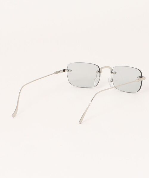 セール】リムレス スクエア型 カラーレンズ サングラス ツーポイント