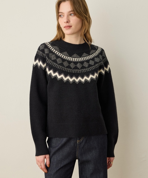 セール】ノルディック柄ニットプルオーバー【洗える】（ニット