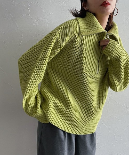 PAGEBOY（ページボーイ）の「ハーフZIPミドルニット（ニット/セーター