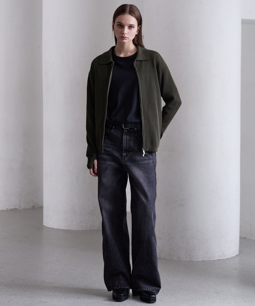 CLEL】Minimal Collar Drivers Knit Shirt/ ミニマルカラードライバー