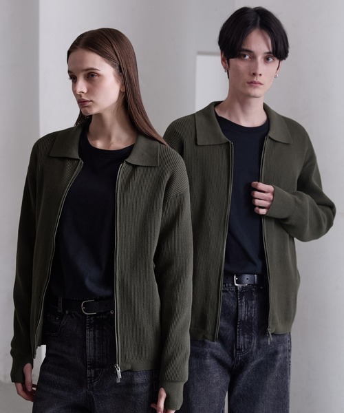 CLEL】Minimal Collar Drivers Knit Shirt/ ミニマルカラードライバー