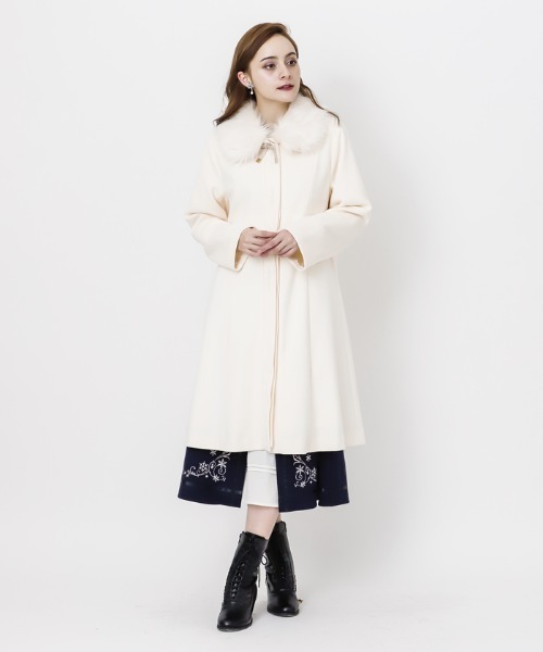 axes femme（アクシーズファム）の「スノー刺繍ロングコート（ダッフル