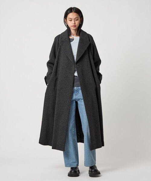 セール】＜EMMEL REFINES＞EM ベルテッド フレア ロングコート