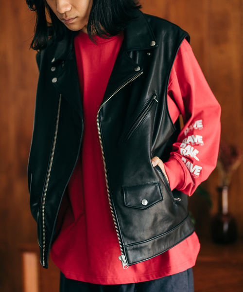 セール】ゴートレザー ライダース ベスト（ベスト）｜JOURNAL STANDARD