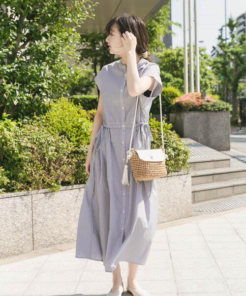 セール】ウエストギャザーストライプワンピース（ワンピース）｜ITEMS