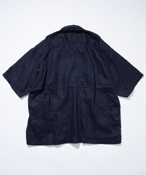 CAHLUMN/カウラム Linen Open Collar Shirt/リネン オープンカラー