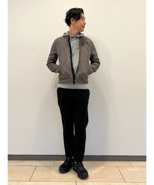 AOURE（アウール）の「ポンチスェード シングルライダースジャケット