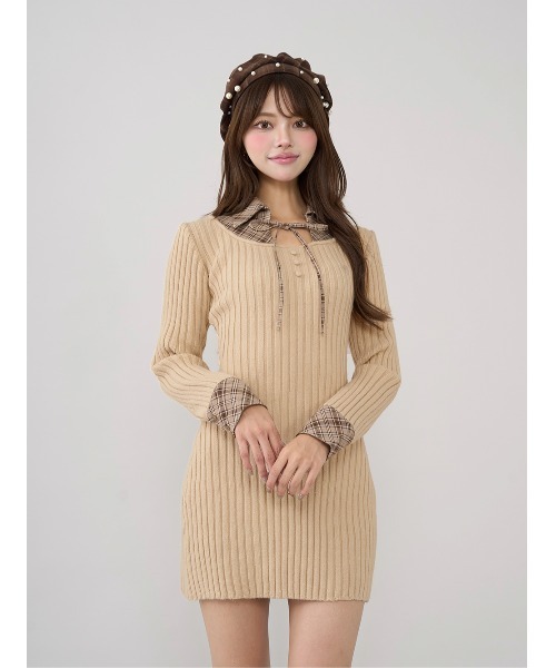 Darich（ダーリッチ）の「レイヤードライクニットミニワンピース