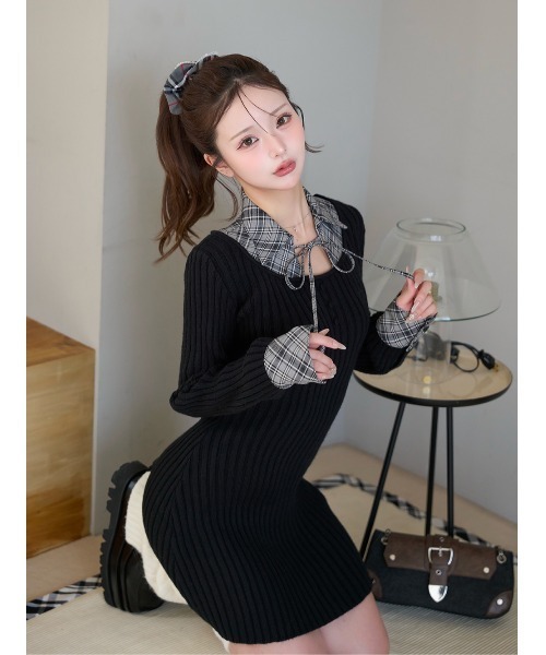 Darich（ダーリッチ）の「レイヤードライクニットミニワンピース