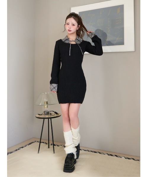 Darich（ダーリッチ）の「レイヤードライクニットミニワンピース