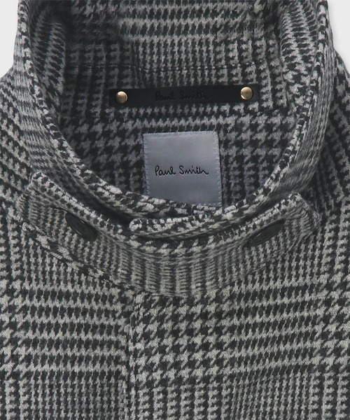 ウールニット グレンチェック ステンカラーコート / 253127 793XU