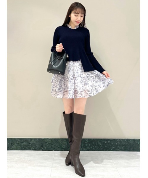 SNIDEL（スナイデル）の「アシメニットコンビワンピース（ワンピース