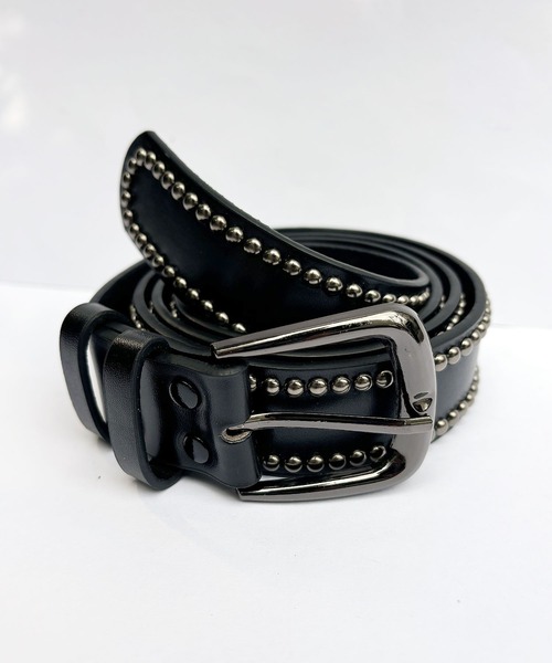 セール】ヴィンテージ ライク スタッズ レザー ベルト（ベルト）｜Port