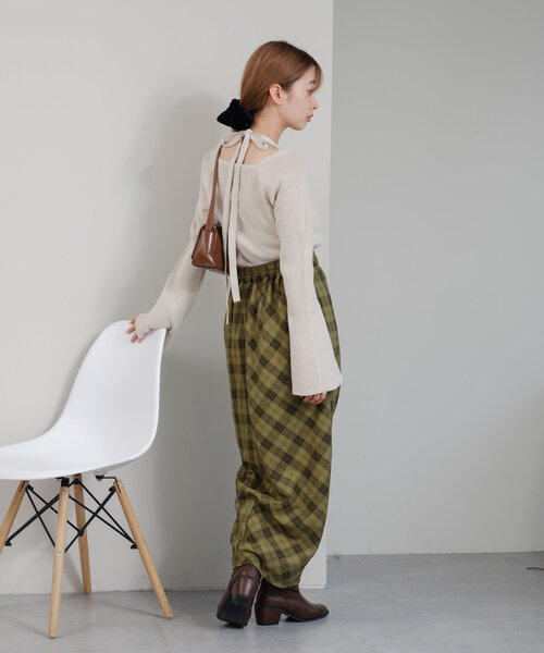 セール】【新色追加】チェックパッチワークスカート（スカート