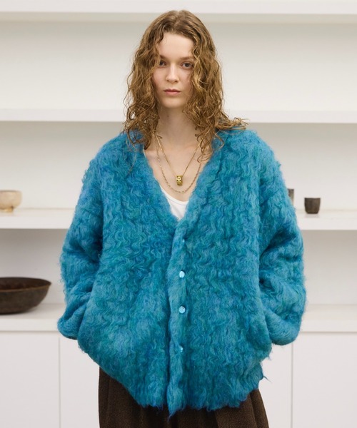 soerte（ソエルテ）の「Wool blend super volume shaggy knit cardigan
