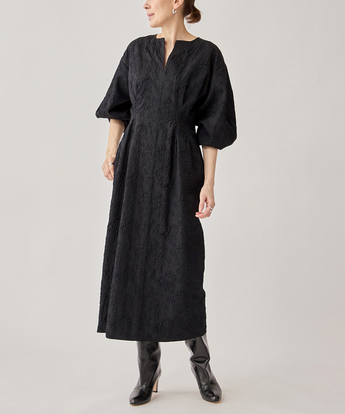 ジャガードウエストシェイプワンピース（ワンピース）｜VERMEIL par