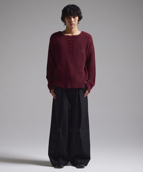 GRANCY】Pierced Damage Knit / ピアスダメージニット（ニット