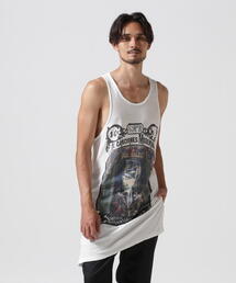 share spirit 英字 プリント タンクトップ アシンメトリー グランジ