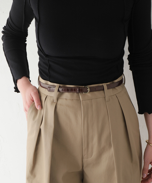 追加2》【MAISON BOINET/メゾンボワネ】15mm belt in calf printed