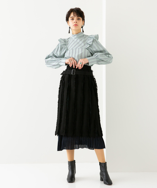 PUBLIC TOKYO（パブリックトウキョウ）の「フリンジレイヤードスカート