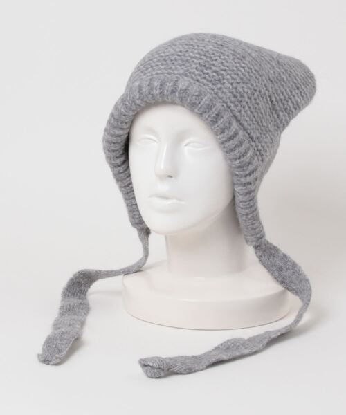 セール】紐付きニットフード/ニット帽（ニットキャップ/ビーニー
