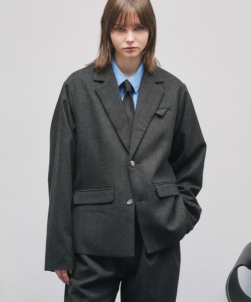セール】SINGLE-BREASTED DESIGN TAILORED JACKET/シングルブレスト