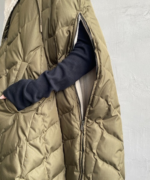 WEB限定】[TAION/タイオン] MILITARY キルティングダウンケープ
