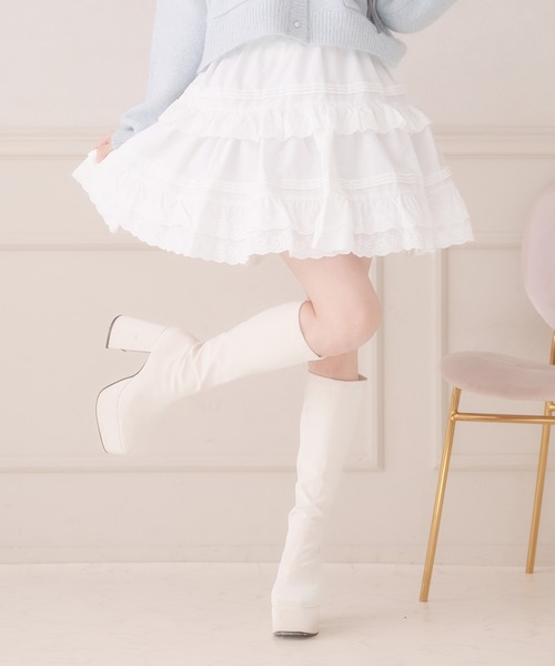 コットンレースフリルスカート（スカート）｜Pal elfy（パルエルフィー