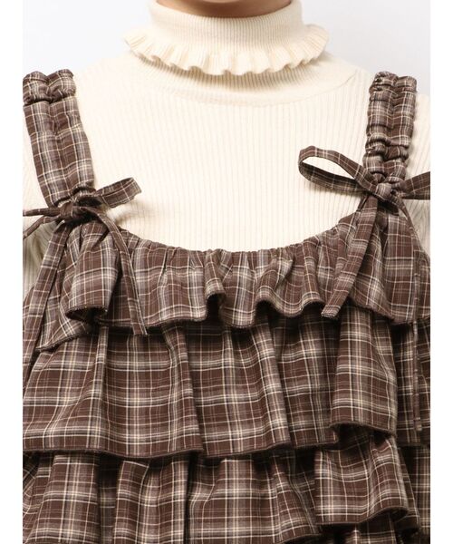 チェックホイップクリームミニワンピース（ワンピース）｜merry jenny