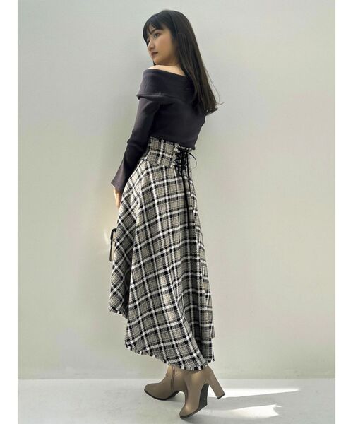 dazzlin（ダズリン）の「ZIPフリンジコルセットフレアスカート