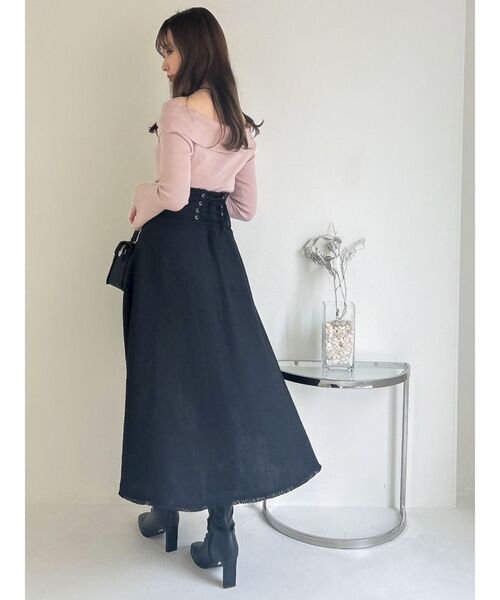 dazzlin（ダズリン）の「ZIPフリンジコルセットフレアスカート