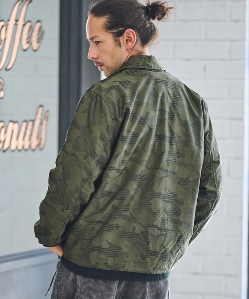セール】mj10251- カモフラージュ柄×スター柄コーチジャケット（その他
