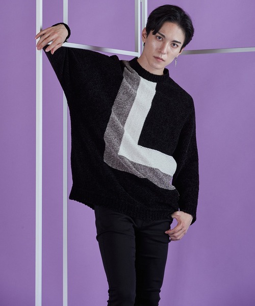 セール】【NO ID.】Changing Dolman Sleeve Pullover Knit