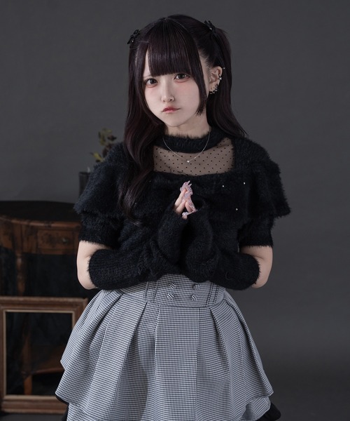 地雷 パルエルフィー メイド フリル リボン 十字架 ベルト