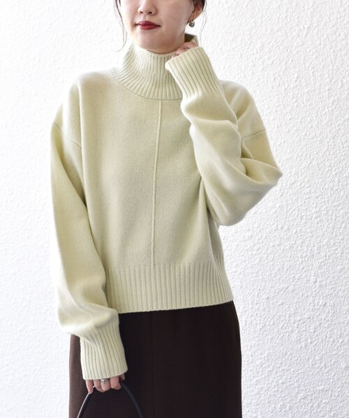 セール】*〈手洗い可能〉ウールカシミヤ センターシームタートルネック