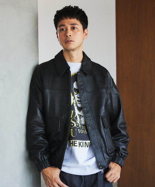 A2 レザーショートブルゾン（ライダースジャケット）｜EDIFICE