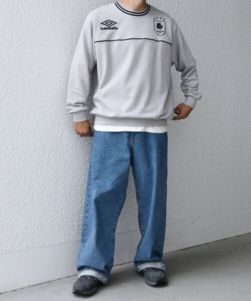 セール】【SHIPS any別注】UMBRO: 90s ロゴ サッカー スウェット