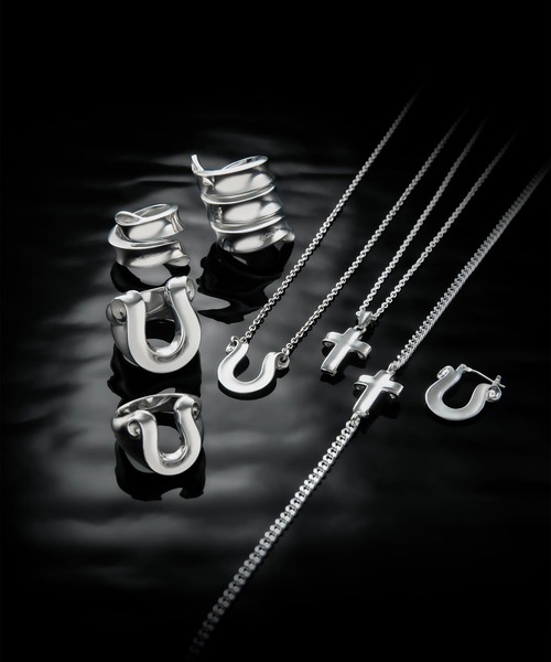 LETTER RIBBON HORSE SHOE SILVER RING SMALL / レターリボン ホース