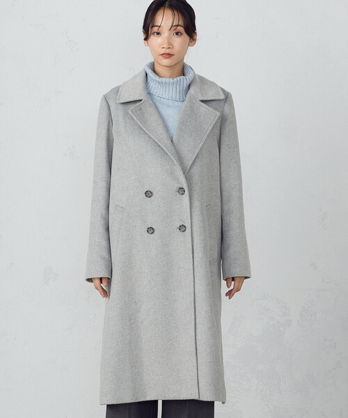 セール】ウール混ビーバー ロングチェスターコート（チェスターコート
