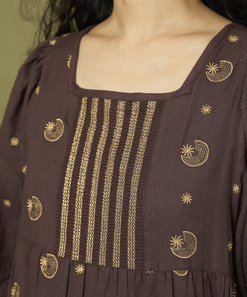 セール】Freada/フリーダ ラメ 刺繍 Moon & Star ワンピース