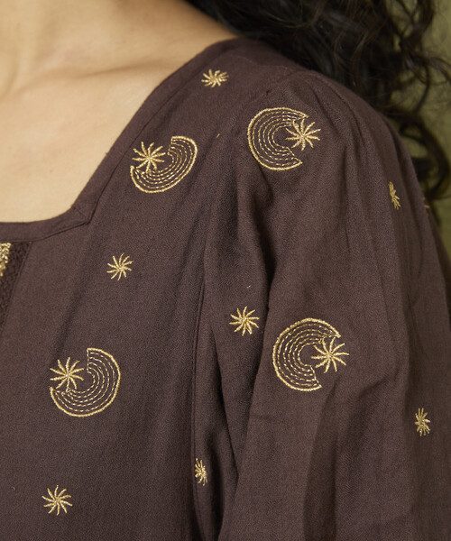 セール】Freada/フリーダ ラメ 刺繍 Moon & Star ワンピース